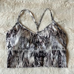 Gaiam Yoga Y Back Longline Arrows Feathers Print Sports Bra Size Small